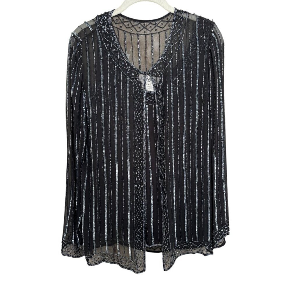 Vintage Beaded Cardigan and Tank Top Set by Patra